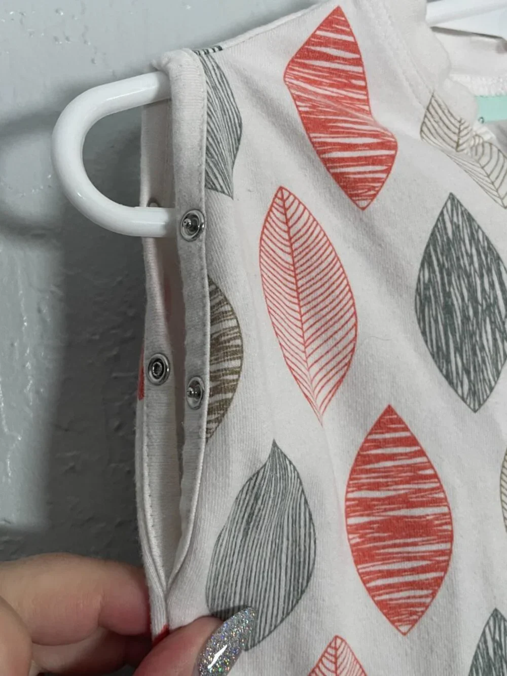 ergoPouch 3-12 Month Jersey Sleep Suit Sack 0.2 TOG Leaf Print Organic Cotton
